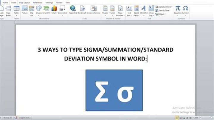 How do you insert a Sigma symbol in PowerPoint?