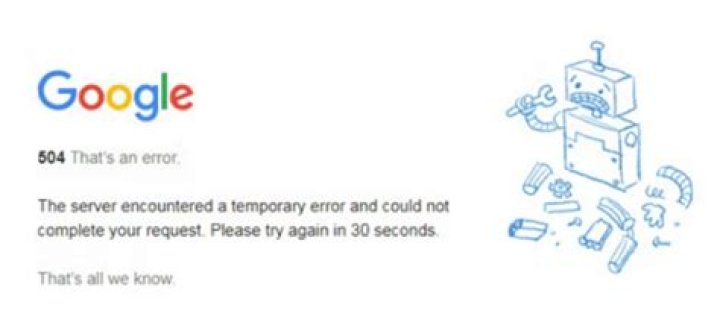 What is a 504 error on Google?