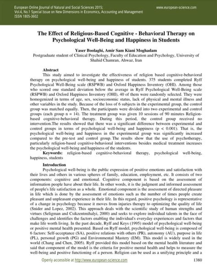 What is religious cognitive behavioral therapy?